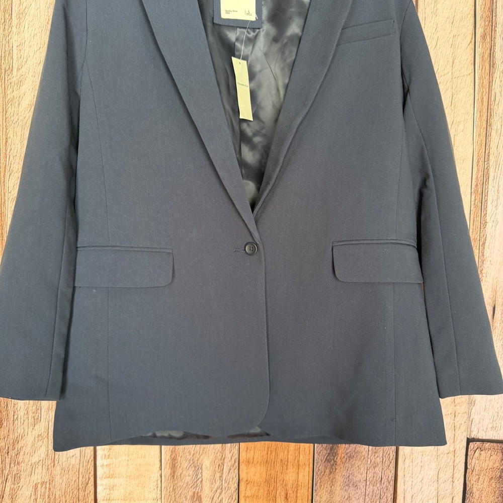 Abercrombie & Fitch Blazer Power Office Classic Preppy Workwear Navy Large NWT - Picture 4 of 8